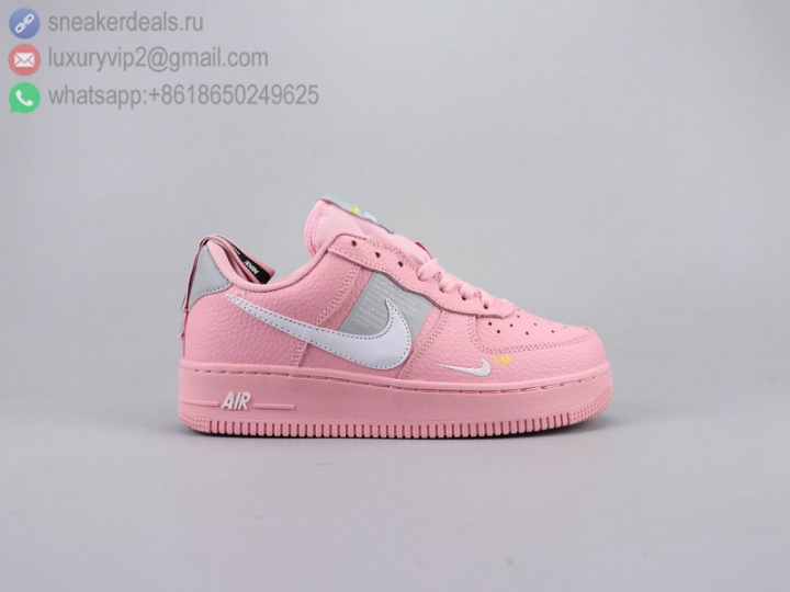 NIKE AIR FORCE 1 '07 LOW PINK WHITE LEATHER WOMEN SKATE SHOES